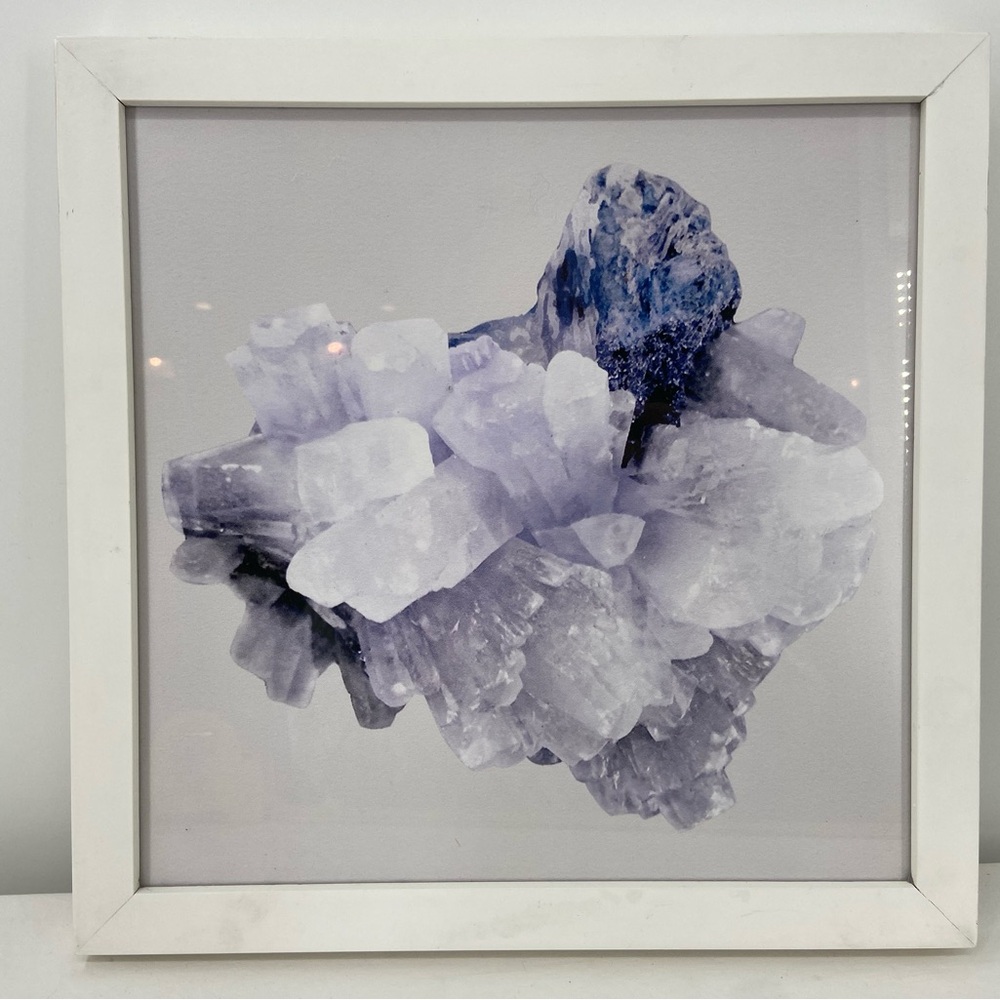 Framed Photograph of Crystal Purple and‎ white 12.5" x 12.5"